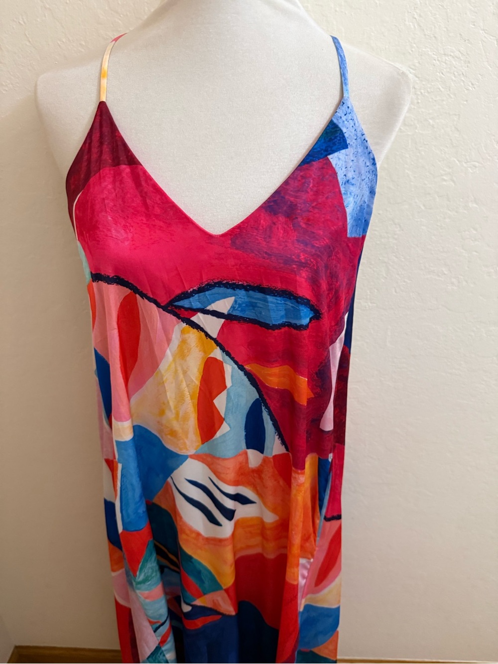 Nicole Miller Colorblock Abstract Print Maxi Dress - Picture 3 of 4